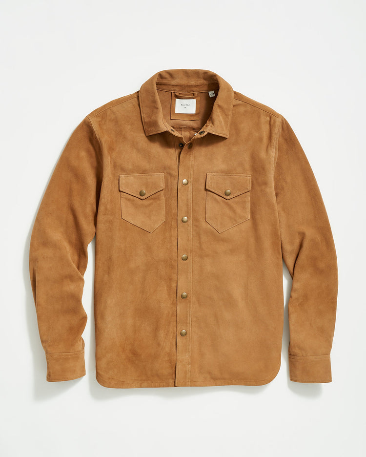 Savoy Suede Workshirt in Camel