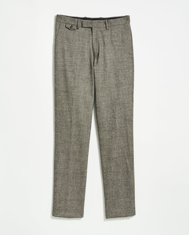 Flat Front Trouser in Black/White