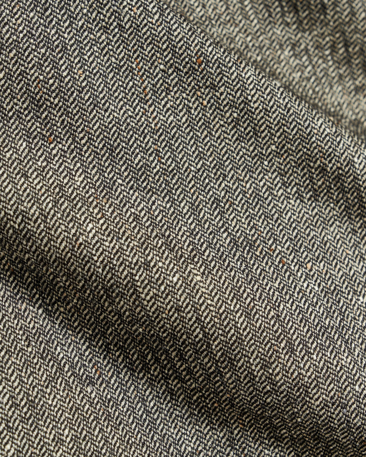 Flat Front Trouser in Black/White