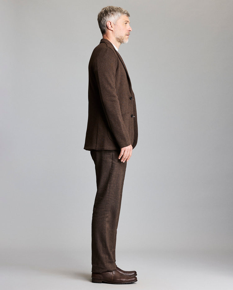 Heathered Knit Sport Coat in Demitasse