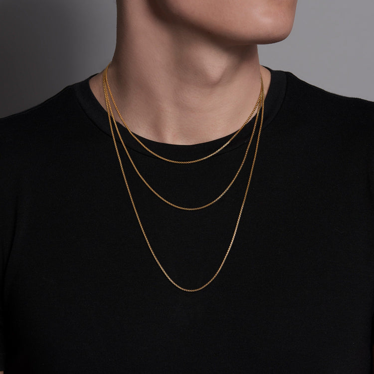 Rounded Box Chain in 24K Gold