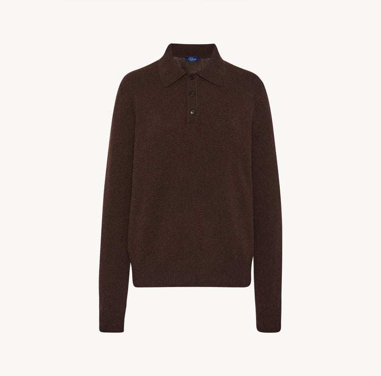 Harry Unisex Cashmere Polo in Brown