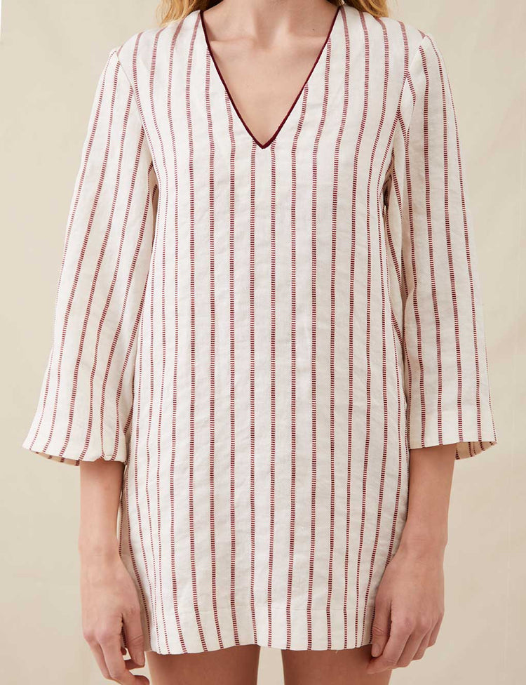 The Mini Caftan in Ticking Stripe