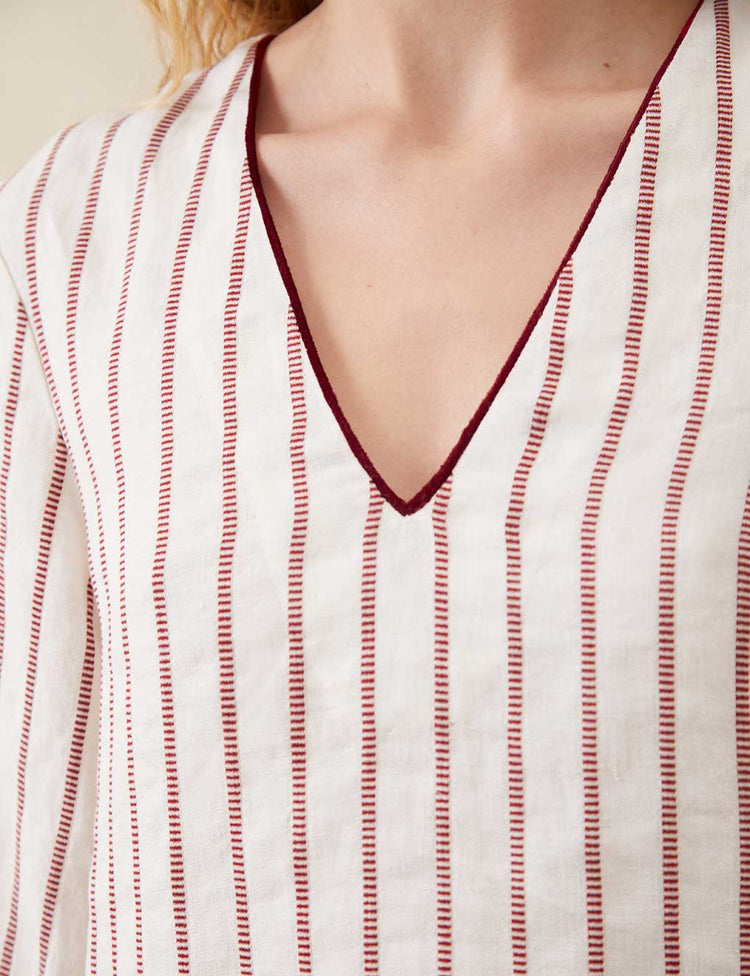 The Mini Caftan in Ticking Stripe