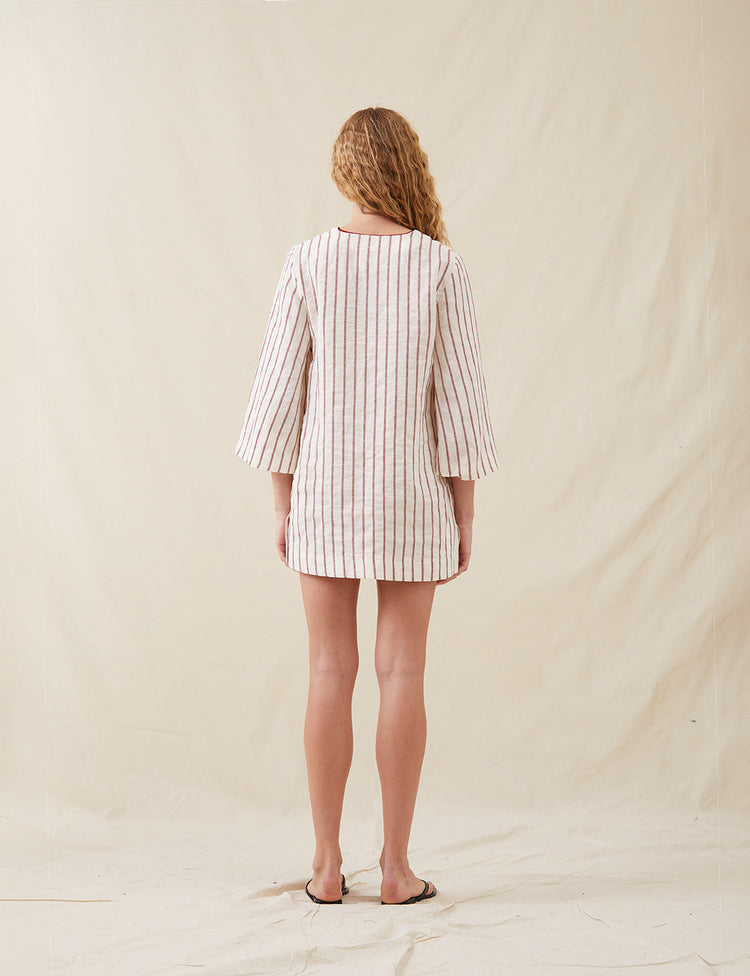 The Mini Caftan in Ticking Stripe