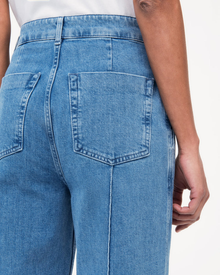 High Waisted Denim Trouser