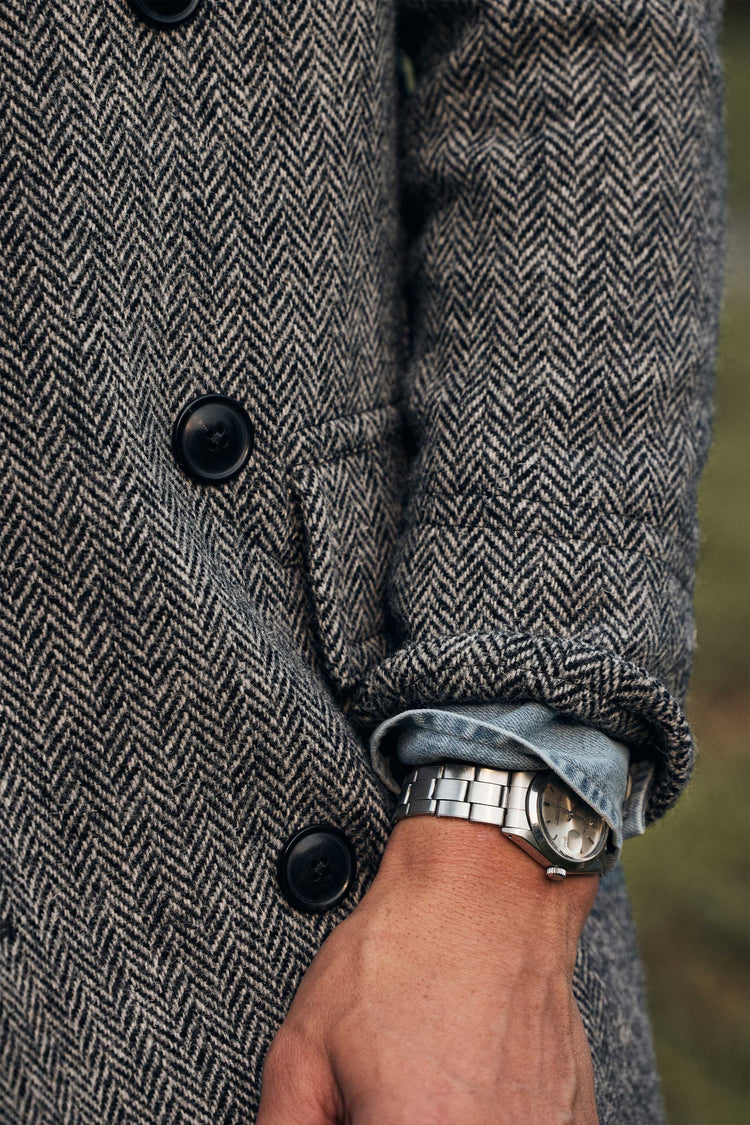 Harris Tweed Herringbone Double Breasted Topcoat