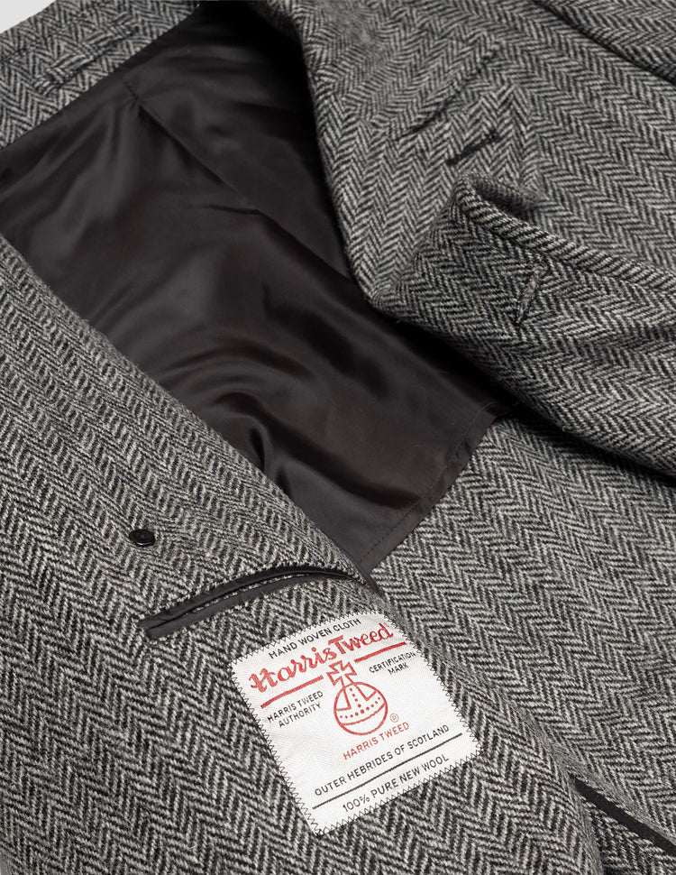 Harris Tweed Herringbone Double Breasted Topcoat