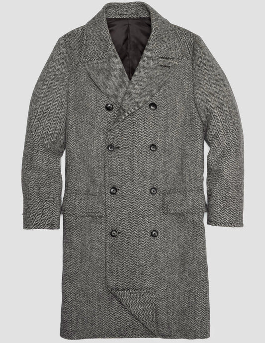 Harris Tweed Herringbone Double Breasted Topcoat