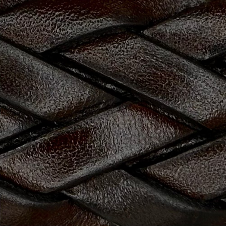 Woven Leather Belt in Dark Brown