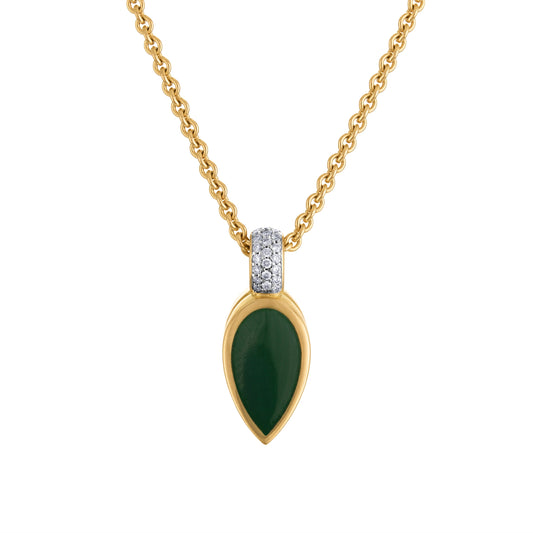 Enamel and Pavé Diamond Drop Pendant