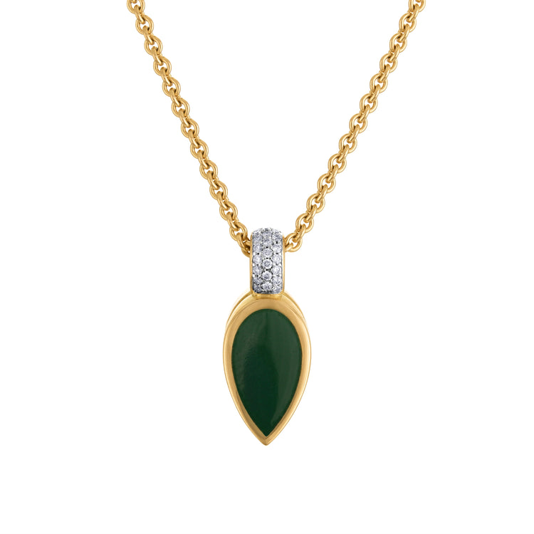 Enamel and Pavé Diamond Drop Pendant
