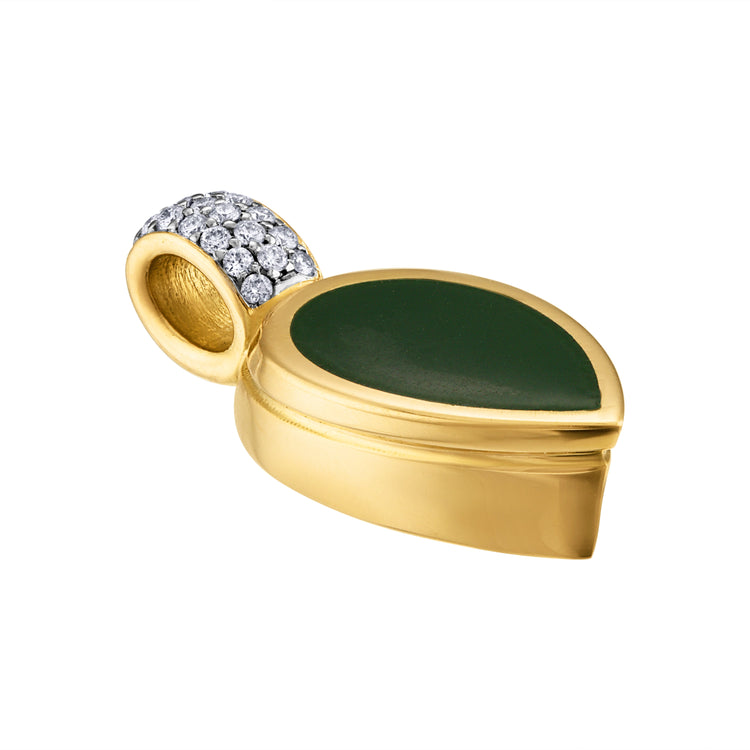 Enamel and Pavé Diamond Drop Pendant