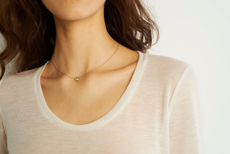 Baby Bullseye Diamond 18k Necklace