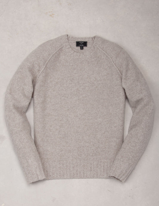 Kent Wool Crewneck Sweater in Khaki Marl
