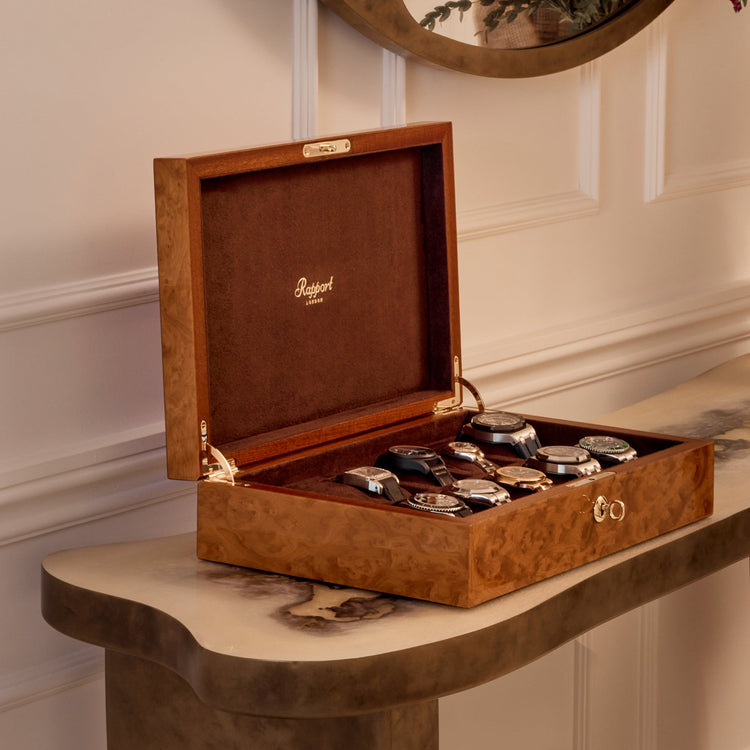 Heritage Ten Watch Box - Burr Walnut