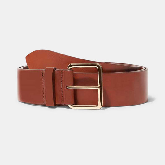 Largo Belt in Chestnut with Gold Buckle