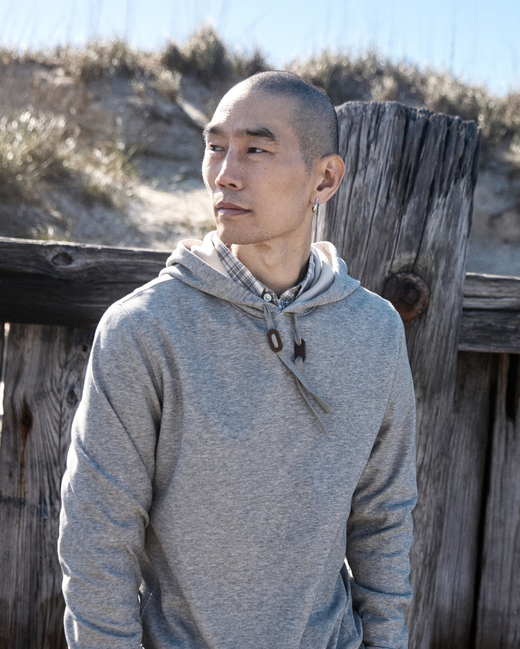Rib Hoodie Pullover in Flint Grey