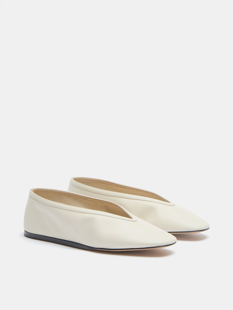 Luna Slipper in Ecru Leather