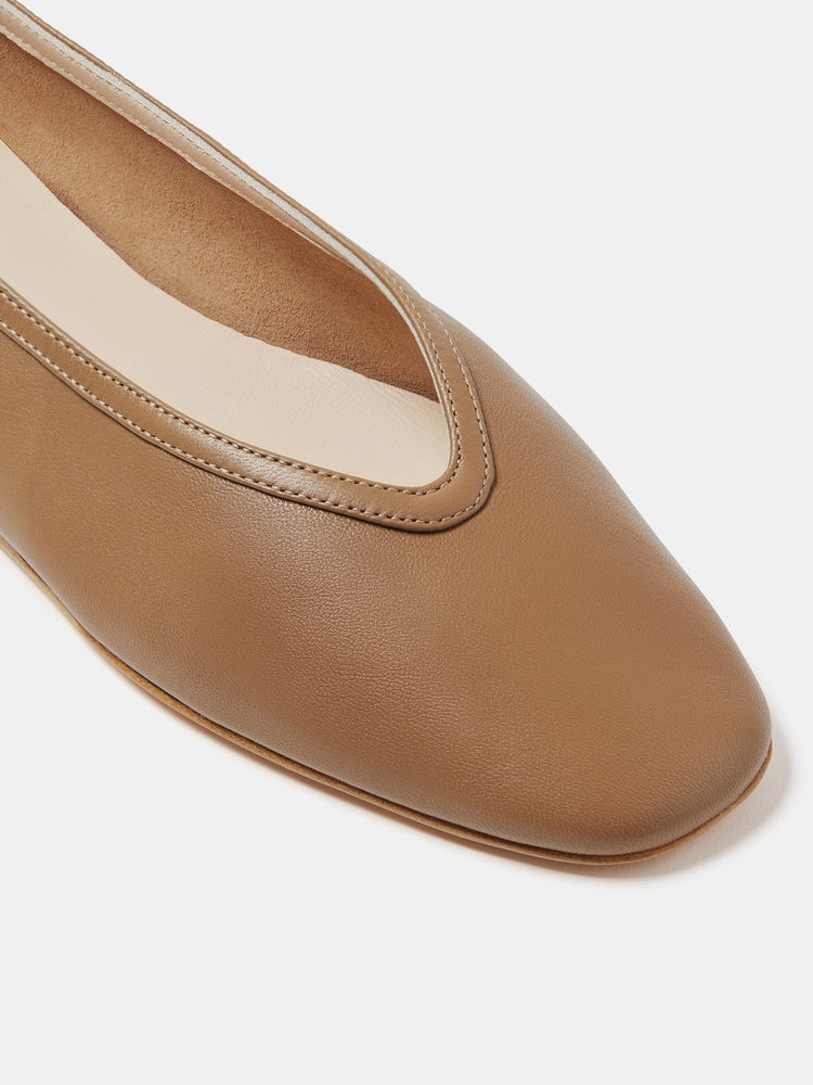 Luna Slipper in Taupe Leather