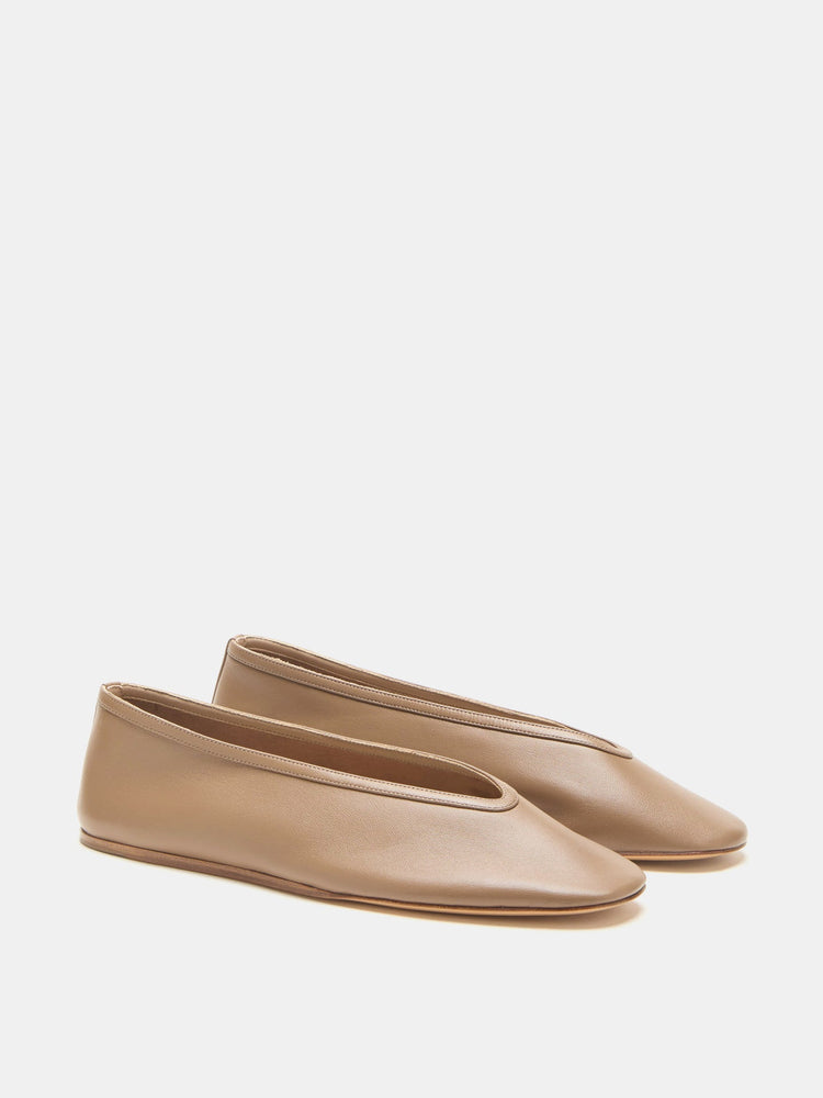 Luna Slipper in Taupe Leather