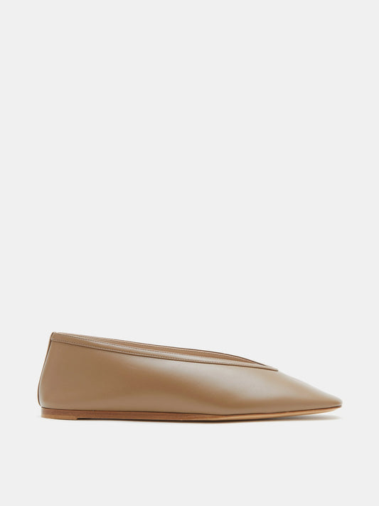 Luna Slipper in Taupe Leather