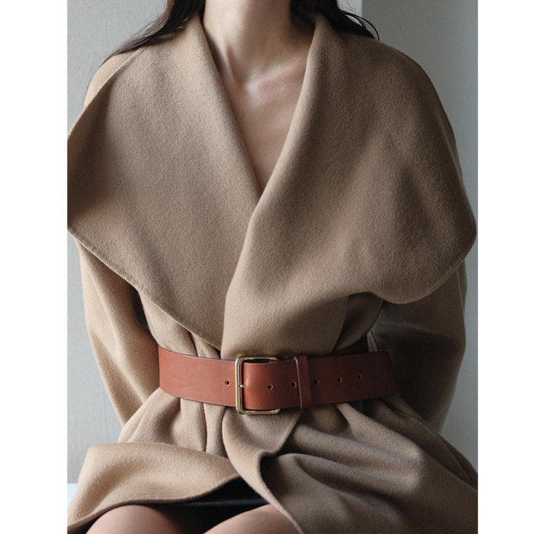 Largo Belt in Chestnut with Gold Buckle