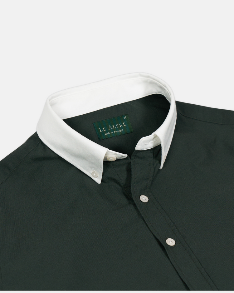 ‘Le Original’ Hunter Green Contrast Oxford Shirt