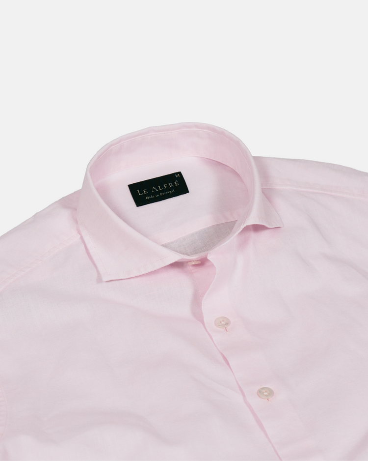 Classic Pink Linen-Blend Shirt