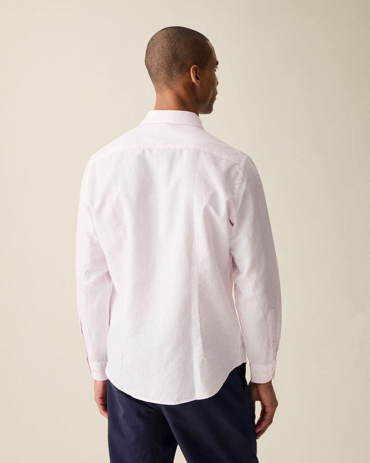Classic Pink Linen-Blend Shirt