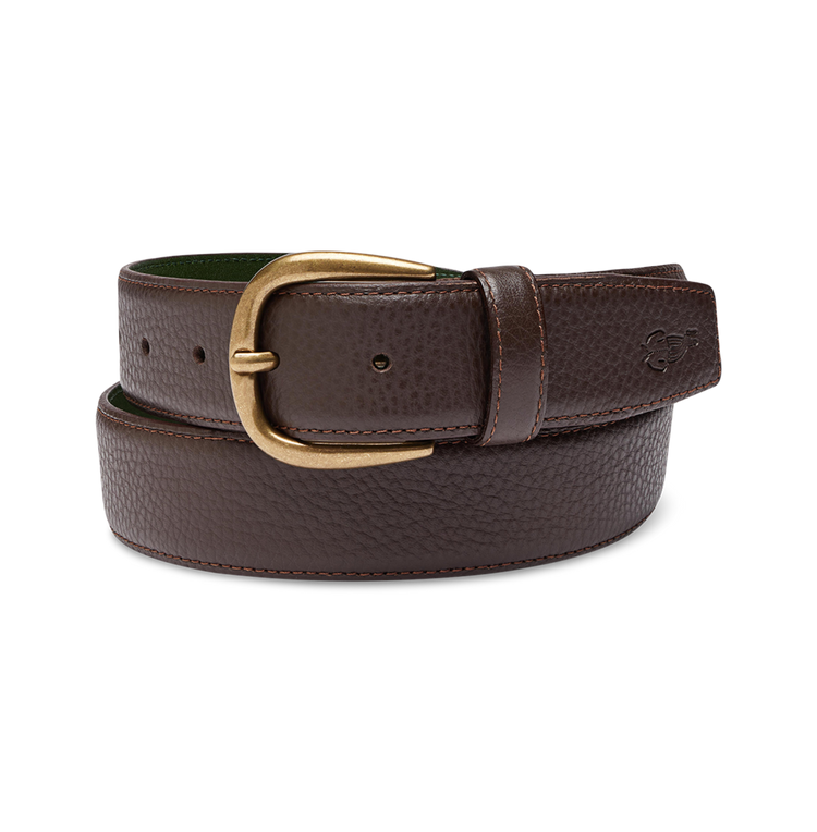 ‘Le Belt’ in Dark Brown Pebble Grain Leather