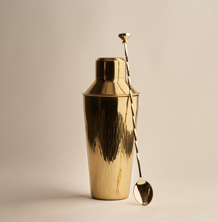 Gilded Cocktail Shaker & Stirring Spoon