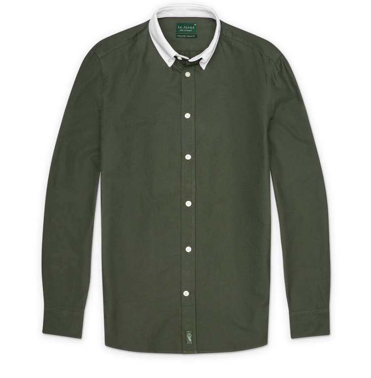 ‘Le Original’ Hunter Green Contrast Oxford Shirt