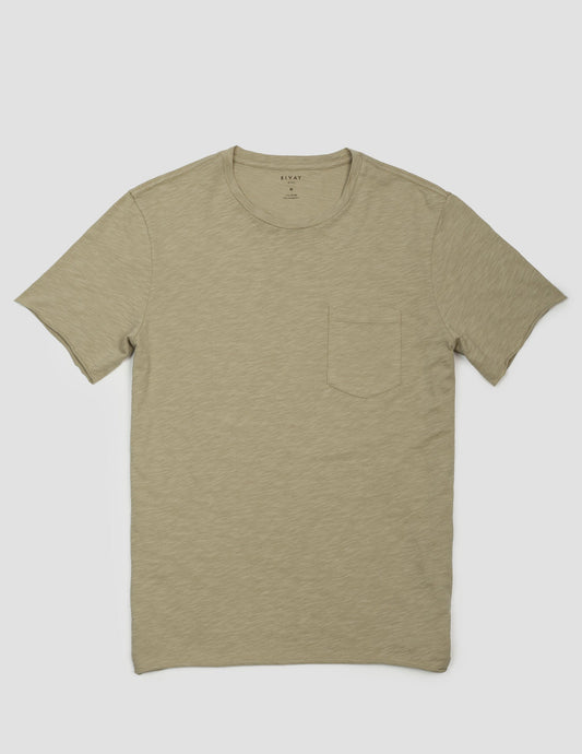 Pocket Cotton Tee in Light Khaki