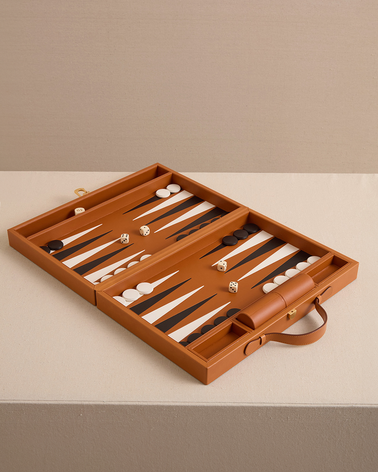 Rear Window Backgammon in Vacchetta