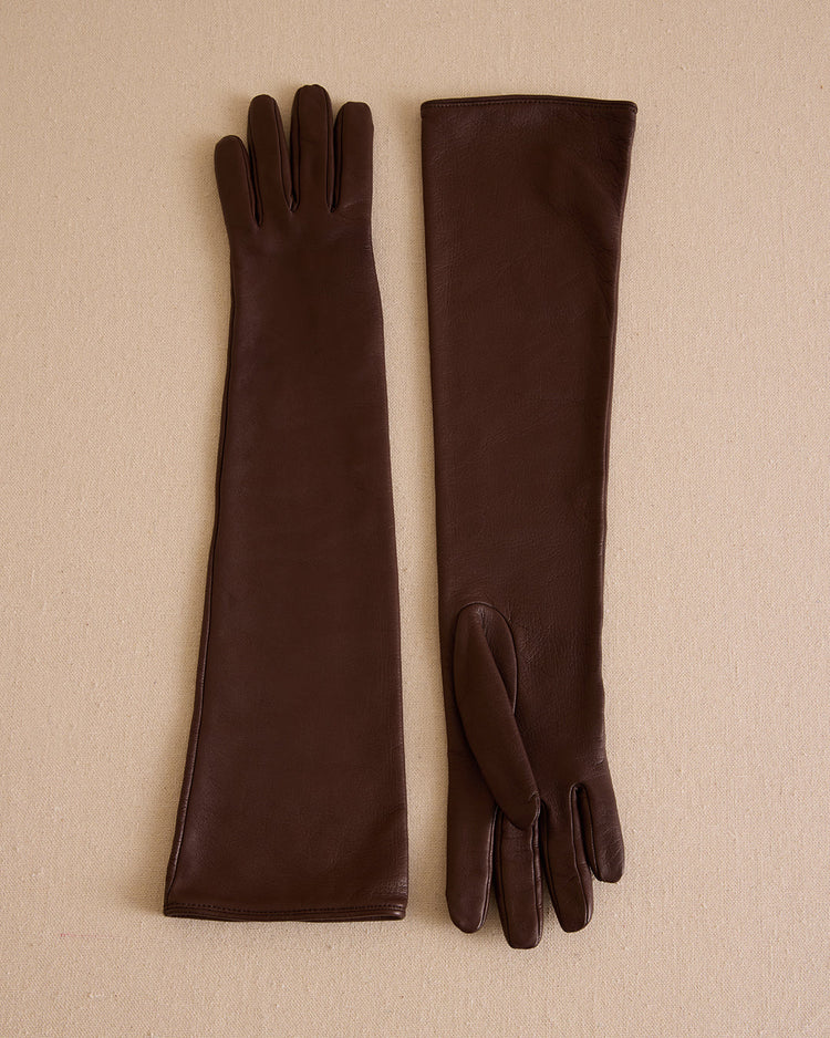 Babe 46 Gloves in Chocolate Nappa Leather