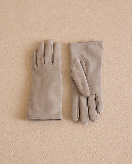 Babe 24 Gloves in Pale Grey Suede