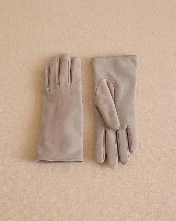 Babe 24 Gloves in Pale Grey Suede