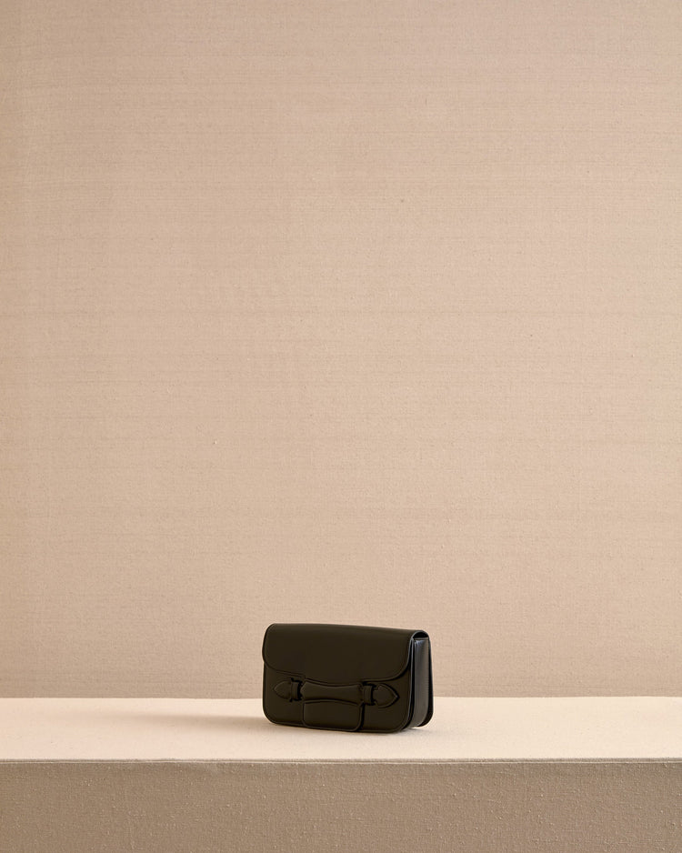 Romy Clutch in Box Calf Palmellato Black