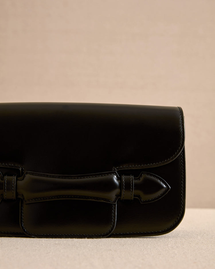 Romy Clutch in Box Calf Palmellato Black