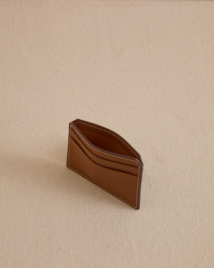 Card Case in Acorn Tumbled Grain