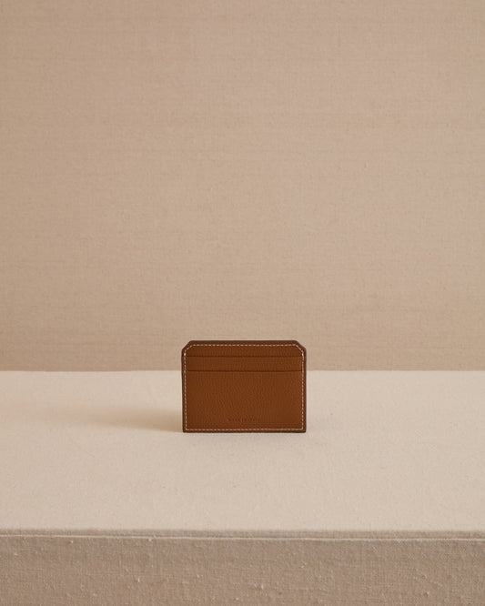 Card Case in Acorn Tumbled Grain