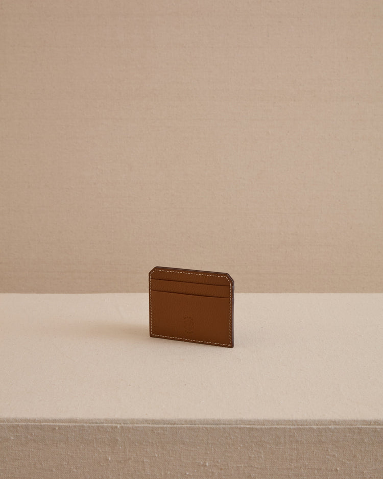 Card Case in Acorn Tumbled Grain
