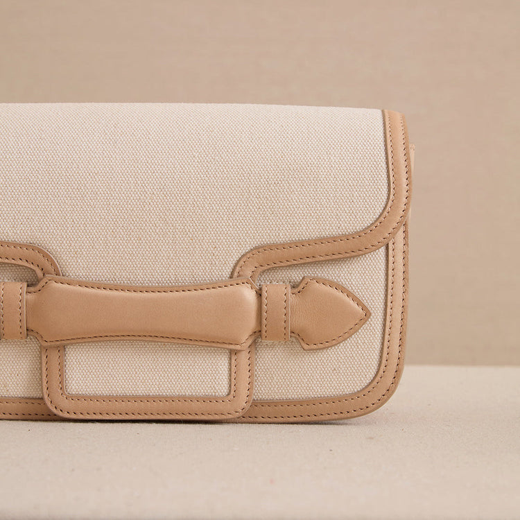 Romy Clutch in Canvas Natural