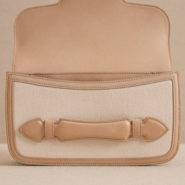 Romy Clutch in Canvas Natural