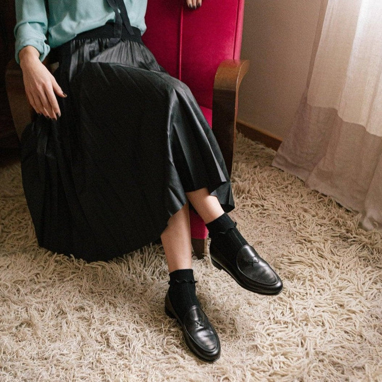 Women’s Black Leather Milano Loafer