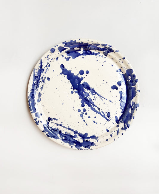 Blue Splatterware Dinner Plate