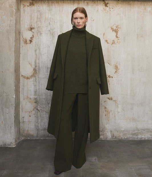 Tailored Overcoat in Moss