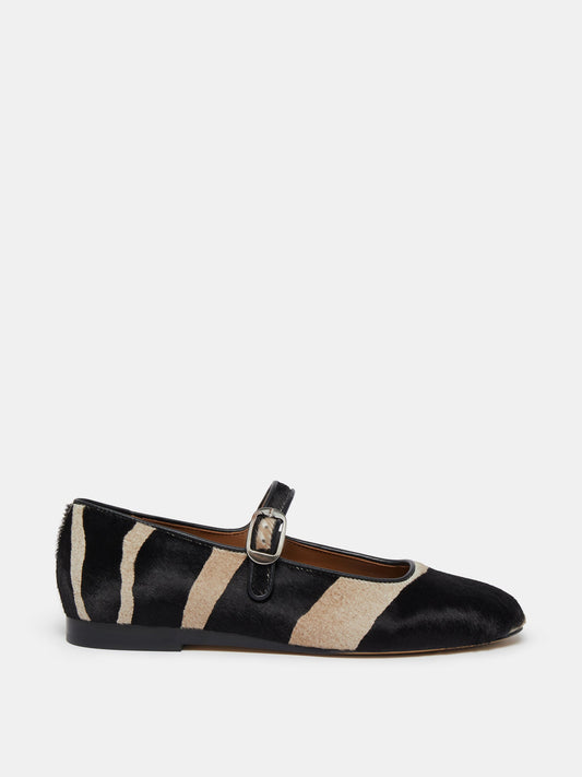 Mary Jane in Zebra Print Calf Hair