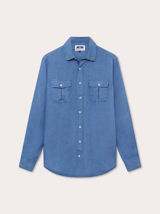 Men’s Deep Blue Andros Hemp Shirt